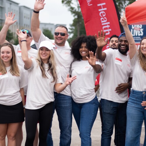 J&J employees at a community care event
