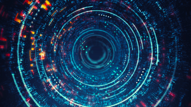 An abstract circle made from circuitboards