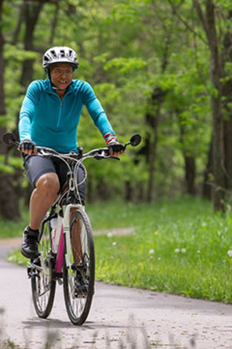 Inset- From Injury to Athlete: 3 Inspiring Stories of Surgical Recovery- Replacement inset Kittie biking 2