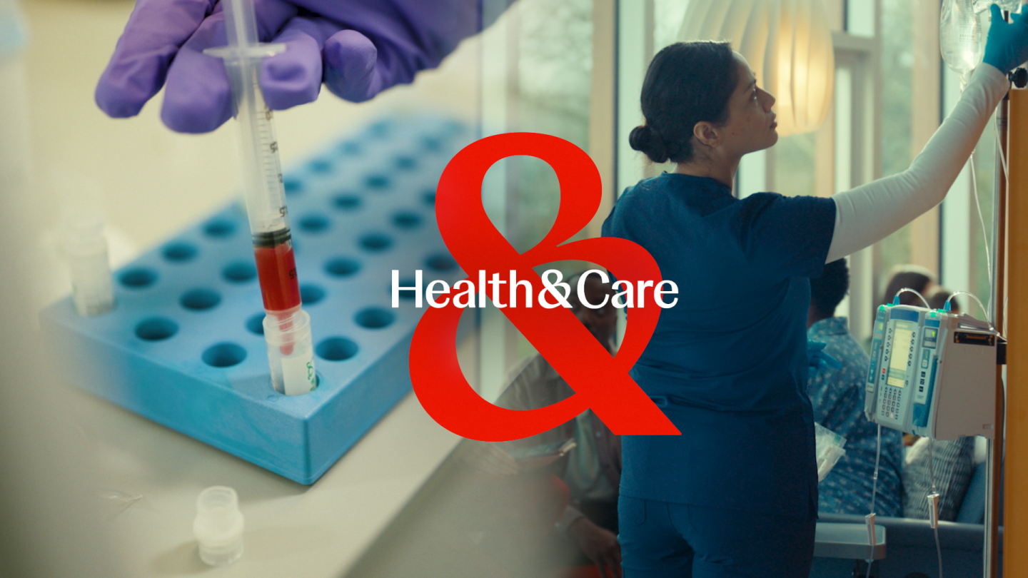 Video thumbnail featuring a gloved hand with a syringe and a healthcare worker in a hospital setting