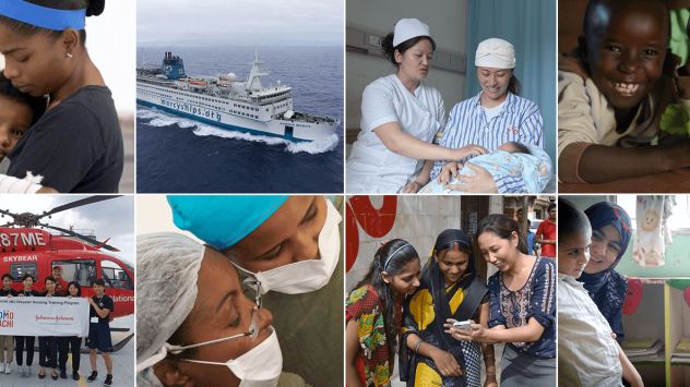 FINAL LEDE- Caring & Giving Around the Globe: 43 Johnson & Johnson Programs That Are Transforming Lives—and the Future of Healthcare- Map story lede collage