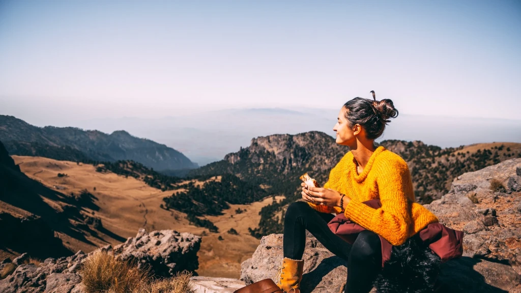 Woman on a mountain .webp